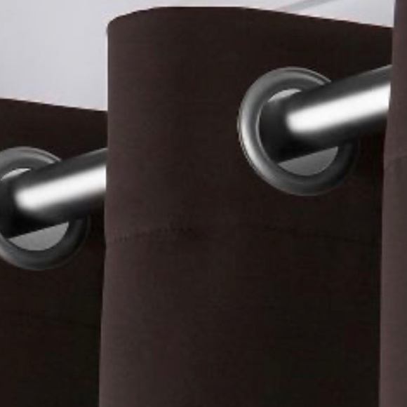 Chocolate Brown Grommet Curtain Panels - Picture 2 of 3